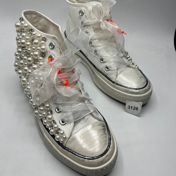 Nan-ku Couture  Pearl Crush Hi Top Sneakers Size EU 37 US 7 - Picture 8 of 9